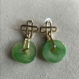 Elegant Jade Gold Plated Earrings